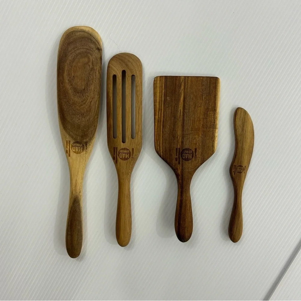 NIB‎ 4 piece Wooden mad hungry Kitchen Utensil Set